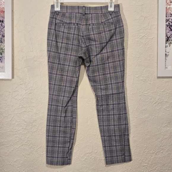 GAP Glen Plaid Ankle Pants Glen Check Cropped Bottoms Casual Retro Pinup Size 0 - Picture 3 of 17